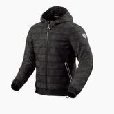 Giacca Saros WB, una giacca moto con protezioni SEESMART. Colore Nero-Antracite. Di REV'IT!.